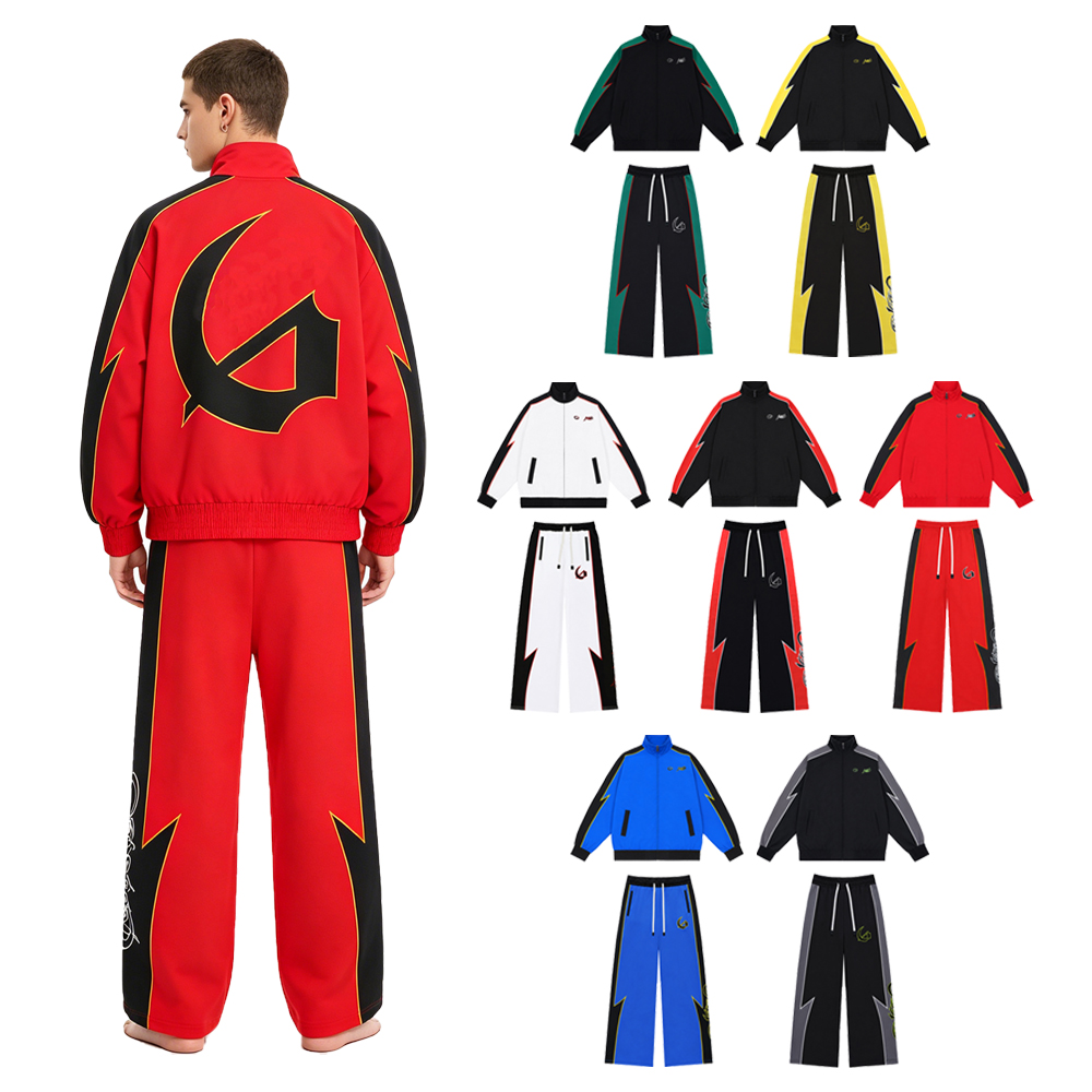 Streetwear Zipper - طقم رياضي رجالي من قطعتين بتصميم
