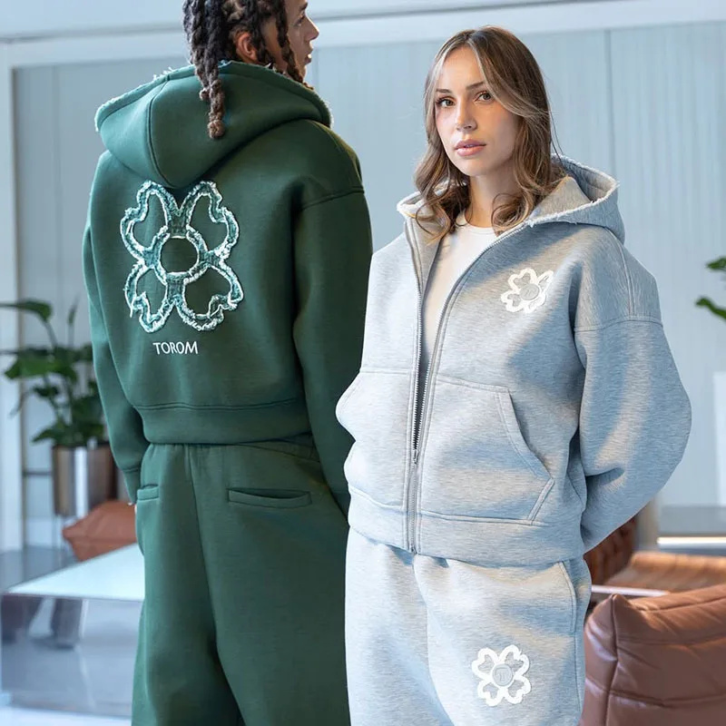 طقم هودي وبنطلون رياضي للرجال  - مراجعة Streetwear Zipper وسعره