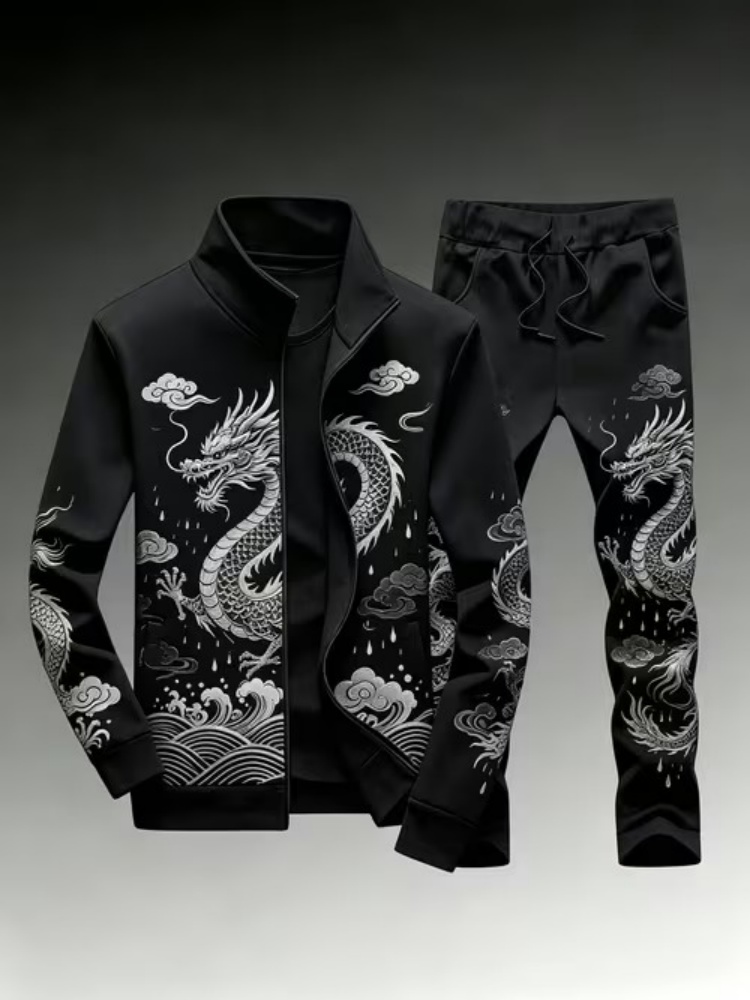 طقم رياضي رجالي بمقاسات كبيرة  - مراجعة Streetwear Zipper وسعره