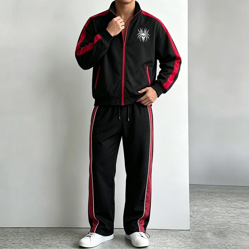 بدلة رياضية رجالية بخطوط جانبي - مراجعة Streetwear Zipper وسعره