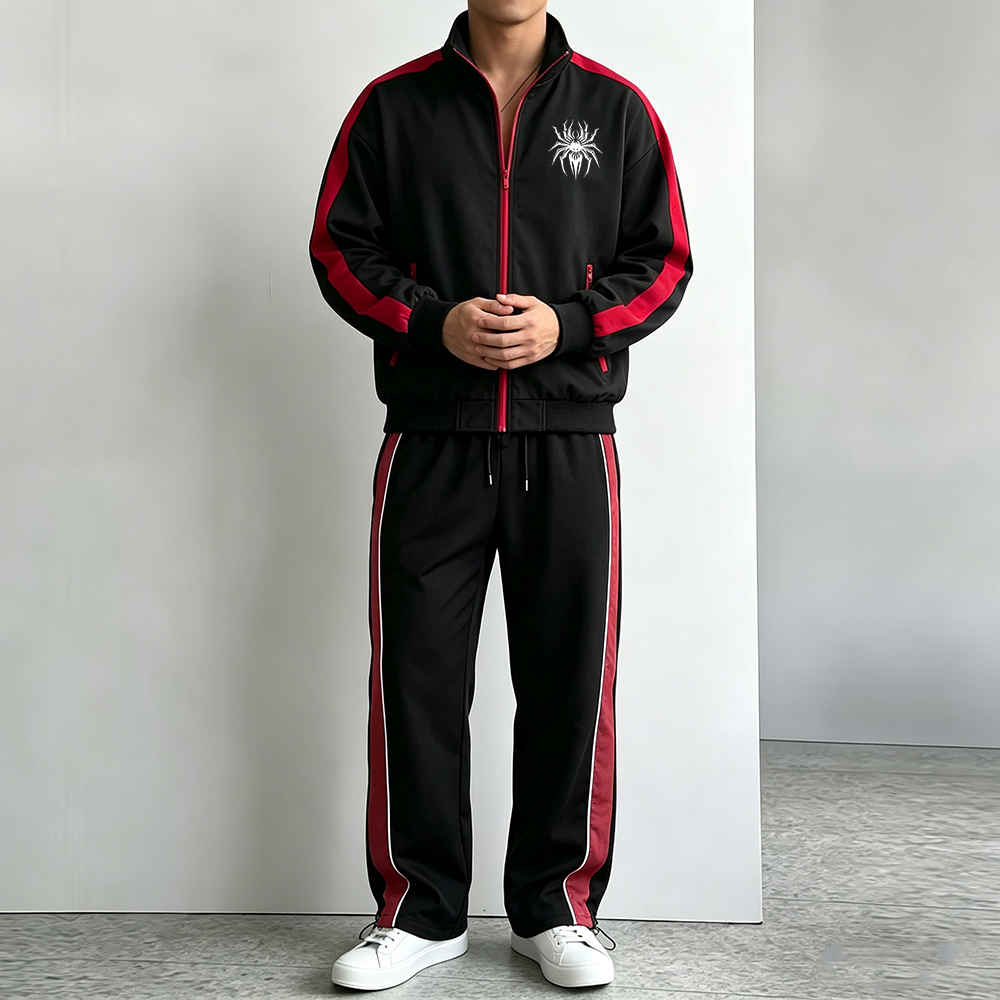 بدلة رياضية رجالية بخطوط جانبي - مراجعة Streetwear Zipper وسعره