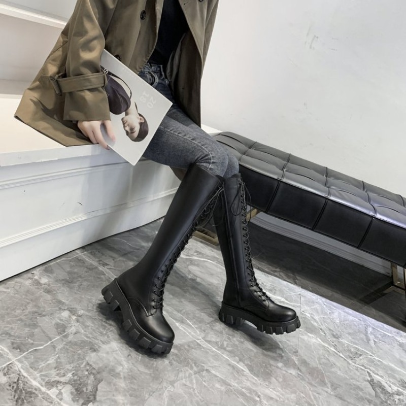 أحذية نسائية طويلة للركبة بربا - مراجعة Streetwear Zipper وسعره
